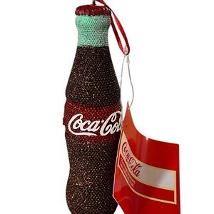 Coca-Cola Glitter Bottle Ornament in Red and Green